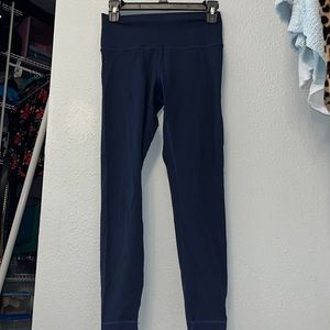 women’s lululemon navy wonder under leggings 25inch inseam